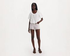 We didn’t just introduce the blue jean;we also invented the first-ever jean shorts. An iconic style that defines your waist and hugs you in all the right places, our 501® Original Shorts are comfy, leg-lengthening, and perfect for all-around wear. The first-ever jean shorts, updated with a waist-defining high rise A universally-flattering summer essential Designed with a vintage-inspired fit Levi's Short Length Summer Tops, Levi's Summer Tops, Summer Levi's Tops Short Length, Levi's Casual Cutoff Top, Casual Levi's Cutoff Tops, Levi's Relaxed Fit Jean Shorts For Summer, Ribcage Jeans, Relaxed Jeans, Chino Jeans