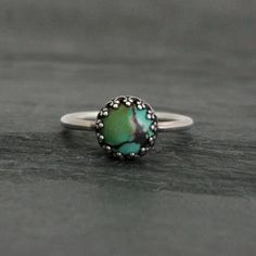 Turquoise Sterling Silver Ring, Handmade Turquoise Gemstone Custom Choice Blue Green Veined Natural Stacking Filagree Stackable Silver Ring by KiraFerrer on Etsy https://www.etsy.com/listing/612419137/turquoise-sterling-silver-ring-handmade Adjustable Green Turquoise Ring With Natural Stones, Adjustable Green Turquoise Chrysocolla Ring, Adjustable Turquoise Gemstone Ring, Adjustable Green Turquoise Gemstone Ring, Adjustable Green Turquoise Ring, Spiritual Style, Adjustable Green Turquoise Ring In Spiritual Style, Stackable Turquoise Round Jewelry, Green Turquoise Bohemian Ring For Anniversary, Bohemian Green Turquoise Ring For Anniversary