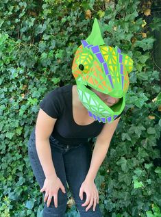 Chameleon paper mask, 3D paper craft, SVG files for Cricut, vector template with step-by-step instructions
DIY themed party costume, DIY halloween mask
Arts and crafts project, 3D low poly, paper cut activity Diy Halloween Mask, Diy Halloween Masks, Party Mask, Mask Costume