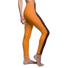 Tangerine Chocolate Brown Stripe Casual Leggings. 1.5" elastic waistband. Skinny fit. 95% Polyester brushed suede / 5% Spandex. Tagless. White thread color. Runs true to size. XS S M L XL 2XL Width at waist, in 13.51 14.53 15.52 16.78 18.27 19.77 Outseam length, in 38.27 38.63 39.02 39.38 39.77 40.16 Shipping to US destinations averages between 9 to 15 business days. No International Shipping destinations are available. Sporty Fitted Brown Pants, Brown Stretch Athleisure Bottoms, Brown Stretch Elastane Leggings, Brown High Stretch Full Length Yoga Pants, Stretch Brown Elastane Leggings, Brown Fitted Athleisure Pants, Fitted Brown Athleisure Pants, Sporty Stretch Brown Pants, High Stretch Brown Yoga Pants