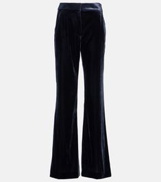 Lebone Wide Leg Velvet Pants in Blue - Veronica Beard | Mytheresa Velvet Straight Leg Workwear Bottoms, Velvet Straight Leg Bottoms For Work, Velvet Straight Leg Pants For Work, Velvet Workwear Pants For Fall, Fall Velvet Workwear Pants, Velvet Full-length Pants For Work, Velvet Full-length Work Pants, Velvet Wide Leg Pants For Work, Formal Velvet Bottoms For Fall