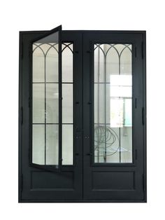 Beautiful iron front entry door! You need one to decorate your house. Affordable price and good quality! The custom handcrafted iron wrought door makes your dream home come true! Black Iron Door, Iron Double Door, Entry Door Styles, Wrought Iron Entry Doors, Double Front Entry Doors, Wrought Iron Front Door, Double Door Entryway, French Front Doors, Front Entry Door