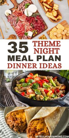 the ultimate meal plan for dinner is shown in this collage with text overlay