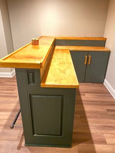 a kitchen island in the middle of a room