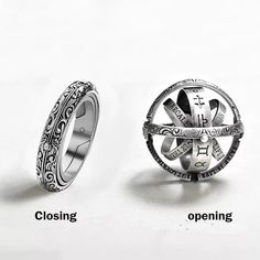 Metals Type: Silver Plated Gender: Unisex Material: Metal Style: TRENDY Shape\pattern: Round Surface Width: as picture Function: Ring Occasion: Party Cosmic Ring, Seni Dan Kraf, Retro Ring, Fidget Rings, Ring Fashion, Round Rings, Spinner Rings, Fashion Ring, Delicate Rings