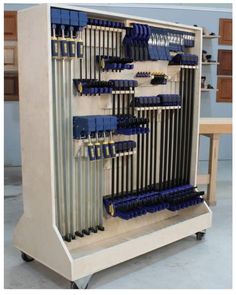 a rack with many different tools on it