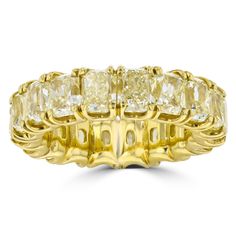 18 Karat Yellow Gold 11.43 Carat Total Weight Yellow Radiant Diamond Eternity Band Size 6 Only. Yellow Diamond Jewelry, Rings And Bands, Eternity Ring Gold, Diamond Eternity Band, Eternity Rings, Radiant Diamond, Eternity Wedding Band, Diamonds And Gold, Diamond Eternity