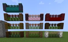 a bunch of different types of fences in minecraft