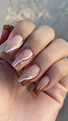 Acrylic Nail Fall Colors, Fall Season Nail Designs, Fall Gel Nails, Fancy Nails Designs, Girly Acrylic Nails, Fall Acrylic Nails, Nail Swag