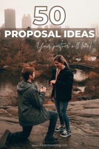 two people sitting on rocks with the words 50 proposal ideas