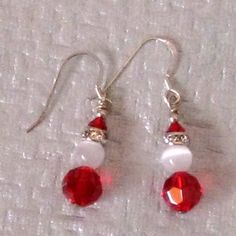 Santa Earrings Swarovski Crystal Earrings Christmas | Etsy Festive White Crystal Earrings, Handmade Round Christmas Earrings, Holiday Jewelry With Matching Drop Earrings, Holiday Matching Drop Earrings, Christmas Gift Dangle Crystal Earrings, Christmas Gift Crystal Dangle Earrings, Red Round Earrings For Christmas, Festive Christmas Earrings, Festive Christmas Round Earrings