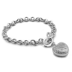 PRICES MAY VARY. Classic Italian style-This 925 sterling silver heart bracelet adds a touch of gorgeousness to your daily look. Simple interlocking chains create flexible movement and shiny luster, creating a modern and polished look. The heart shape is not too thick, only the appropriate volume, cool and feminine silhouette. It is the perfect bracelet for everyday wear, whether it's casual jeans and T-shirts or dressing. For a stylish fashion statement, the dress is superimposed and layered wit White Gold Heart Charm Bracelet For Anniversary, Elegant Sterling Silver Heart-shaped Charm Bracelet, White Gold Heart Bracelet With Charm For Anniversary, Silver Adjustable Double Heart Charm Bracelet, Sterling Silver Clasp Bracelet For Valentine's Day Anniversary, Adjustable Silver Double Heart Charm Bracelet, Silver Double Heart Bracelets For Valentine's Day, Elegant Heart Shaped Silver Chain Bracelet, Adjustable Silver Heart Bracelet For Valentine's Day