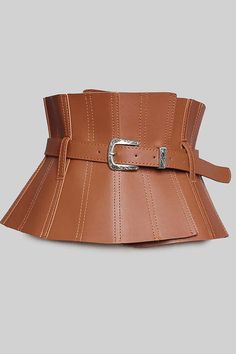 Wide Vegan Leather Corset Belt - Brown – Sierra Darien Spring Leather Corset Belt, Chic Brown Corset Belt, Chic Fitted Leather Corset Belt, Leather Corset Outfit, Waist Belts For Women, Sierra Darien, Brown Leather Corset, Brown Leather Corset Belt With Removable Belt, Cinto Corset