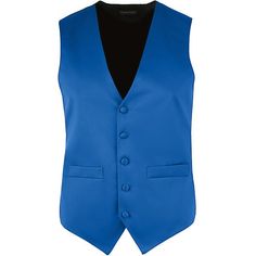 Boasting both style and sophistication, this Henry Segal men's customizable blue satin server vest is the perfect finishing touch to your staff's uniforms. This vest makes it easy to ensure an elegant and uniform appearance in your high-end restaurant, banquet hall, casino, or catering operation. This satin vest is fully lined and tailored with a full, silk-looking back for a professional-looking fit. It has a five-button front with matching satin-covered buttons for a stylish finish. This vest Formal Sleeveless Blue Vest, Formal Blue Vest, Blue Sleeveless Business Vest, Masc Fits, Restaurant Aprons, Staff Uniforms, Banquet Hall, Blue Satin, Professional Look