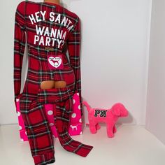 New With Tags Victoria’s Secret Pink Onesie Christmas Xmas Holiday Super Soft Button Up Open Back Hey Santa Wanna Patty? Glitter Logo Long Jane Plaid Size Small Medium No Offers Please Adult Christmas Pajamas, Victoria Secret Christmas, Victoria Secret Pink Pajamas, Vs Pajamas, Pink Pajama Pants, Vintage Pajamas, Glitter Logo, Pink Onesie, M Logo