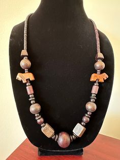 28 inch wooden geometric bead necklace with 2 carved lion beads. Good condition Columbia Tn, Beaded Necklaces, Bead Necklace, Black Men, Columbia, Etsy Accessories, Lion, Beaded Necklace, Gift Card