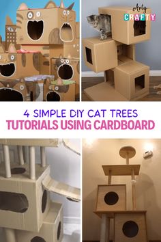 four simple diy cat trees using cardboard