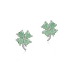 Bring hope, love, faith, and luck to your life with these charismatic Four Leaf Clover Stud Earrings. Cast in a 925 recycled sterling silver metal, it boasts heart-shaped crystal petals in a prong setting that gives you a pretty yet sweet look. It highlights a secure and comfy post-back closure for easy wearing and taking-off experience. These enthralling earrings come in a luxurious combination of white/green and gold colors to beautifully accentuate every outfit. Wear these clover leaf earring Four Leaves Clover, Unique Sterling Silver Jewelry, Four Leaf Clover Necklace, Contemporary Earrings, Clover Earrings, Sterling Silver Chain Necklace, Sterling Silver Stud Earrings, Meaningful Jewelry, Four Leaves