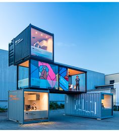 the container house is designed to look like it's made out of shipping containers