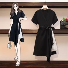 Fashion Stripe Splicing Mini Dress P11729 Fruits Basket Oc, Mini Dress Korean Style, Dianna Argon, Ulzzang Style, Women's Office, Ethereal Dress, Everyday Casual Outfits, Fashion Top Outfits, Swimsuits Outfits