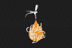 the logo for cold beer, which is being used to create an image on a dark background