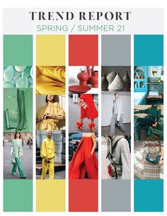 the cover of trend report spring / summer 2011, featuring images of people in different colors