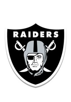 a black and white oakland football logo