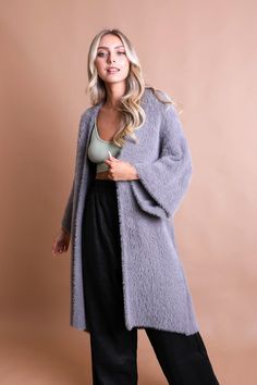 Luxe Mohair Knit Cardigan Ponchos Gray Winter Kimono, Yarn Making, Sorority Rush Dresses, Cardigan Kimono, Bachelorette Dress, Rush Dresses, Mohair Knit, Poncho Shawl, Mohair Yarn