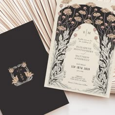 Step back in time and let your guests immerse themselves in the exquisite elegance of this Art Nouveau and Art Deco-inspired wedding invitation. Crafted with delicate attention to the detailed embellishments characteristic of these timeless periods, these vintage-themed florals are a statement of refined sophistication. Art Deco Invites, Wedding Invitations Rose Gold, Nouveau Wedding Invitations, Gold Wedding Invites, Green Wedding Stationery, 1920s Inspired Wedding, Blue Pink Wedding, Art Nouveau Wedding Invitation, Vintage Floral Wedding Invitations