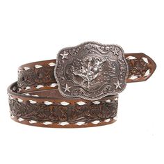 Boys Brown Floral Tooled Belt with Buckstitching and Buckle Womens Tooled Leather Belts, Western Womens Belt, Square Belt Buckle Western, Western Belt Buckles Rodeo, Vaquero Belts, Custom Belt Buckles Westerns, Western Belts Women, Cute Western Belts, Belt Buckles Womens