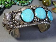 ad eBay - Find many great new & used options and get the best deals for 106g NAVAJO Pricilla Smith KINGMAN TURQUOISE Sterling Silver BUFFALO Bracelet at the best online prices at eBay! Free shipping for many products! Kingman Turquoise, Native American Jewelry, Turquoise Sterling Silver, Turquoise Bracelet, Buffalo