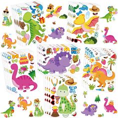 PRICES MAY VARY. Dinosaur Stickers Package Contents: you will receive 36 sheets of pink dinosaur stickers in 6 different styles, and each pink dinosaur sticker style has 6 pieces, cute and easy to DIY. Enough for kids to DIY their own dinosaur stickers on pink dinosaur party Pink Dinosaur Theme Design: these dinosaur stickers take classical pink dinosaur elements, special design for girls who love pink dinosaur, help kids to learn about different kinds of dinosaurs in the game, and there are var Dino Theme Birthday Party, Dino Theme Birthday, Pink Dinosaur Party, Zoo Animal Party, Make A Dinosaur, Dinosaur Projects, Dino Theme, Dinosaur Stickers, Activities For Girls