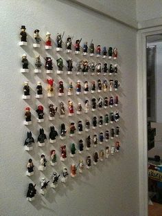 there are many legos on the wall in this room