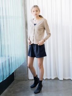 Composition : 97% Polyester3% SpandexColor : DARK NAVY FREECountry of Origin : KOREA Dark Navy, High Waisted Shorts, Short Pants, Composition, High Waisted, Navy, Clothes For Women, The Originals, Pants