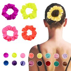 PRICES MAY VARY. WATERPROOF SWIM SCRUNCHIES – These hair bands are made of high quality Spandex fabric and durable elastic bands (inner is rubber band and cover by Spandex), delicate craftsmanship, comfortable, elegant & waterproof, machine washable, soft and easy to wear, will not hurt your hair VINTAGE PONYTAIL HOLDER –Good assistant for your make up and easy to DIY your own hairstyle, make you stylish on various occasion, such as office, school, travel, party, ceremonies or under the flash, p Vintage Ponytail, Neon Swim, Pool Hair, Swimming Hairstyles, Tie For Women, Scrunchie Hair, Pool Hairstyles, Elastic Hair Ties, Travel Party