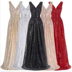 Long V-Neck Sequin Sparkly A-Line Red Black Champagne Silver Bridesmaid Dresses , wedding guest dress ,PD0299 Sleeveless Wedding Ball Gown For Holiday, Sleeveless Holiday Wedding Ball Gown, Holiday Wedding Sleeveless Ball Gown, Holiday Bridesmaid V-neck Dress, V-neck Wedding Gown For Party Season, V-neck Holiday Gown For Prom, Holiday V-neck Prom Gown, V-neck Bridesmaid Evening Dress For Prom Season, Elegant Red Ball Gown For Bridesmaids