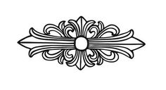 a black and white drawing of an ornate design