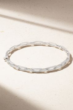 David Yurman's 'Stax' bracelet is timeless and understated, making it perfect for both everyday wear and passing down as an heirloom. Cast from 18-karat white gold, it has a linked silhouette featuring the brand's signature 'Cable' finish and 0.42-carats of shimmering pavé diamonds. White Gold Diamond Bracelet, Gold Diamond Bracelet, David Yurman Bracelet, Emerald Bracelet, Bracelets Gold Diamond, White Gold Bracelet, Fine Jewelry Bracelets, Diamond Bracelets, Fall 2023