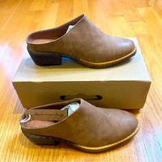 New With Tags. Comes With Box. Size: 7 Color: Saddle Slip On Mules/Clogs. Super Comfortable. Casual Brown Clogs With Stacked Heel, Brown Clogs With Almond Toe And Removable Insole, Slip-on Brown Clogs For Spring, Spring Slip-on Brown Clogs, Brown Slip-on Clogs For Spring, Fall Synthetic Clogs With Cushioned Footbed, Casual Clogs With Medium Width For Fall, Brown Almond Toe Clogs With Removable Insole, Casual Brown Low Heel Mules