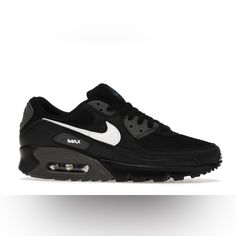 Nike Air Max 90, Size 10, New In The Box, Never Worn Black Airmax 90, Nike Air Max 90 Black, Air Max 90 Black, Nike Air Max Shoes, Air Max Shoes, Nike Shoes Air Max, Nike Air Max 90, Air Max, Grey And White