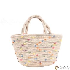 Bird in Bag - New women's bags colorful woven handbag popular fashion straw bag beach bag children woven basket Multicolor Handheld Large Capacity Beach Bag, Trendy Braided Straw Tote Bag, Large Capacity Multicolor Straw Shoulder Bag, Casual Multicolor Straw Bag With Large Capacity, Casual Large Capacity Multicolor Straw Bag, Casual Multicolor Large Capacity Straw Bag, Trendy Woven Beach Bag In Bucket Shape, Trendy Woven Bucket Beach Bag, Multicolor Beach Bags For Spring