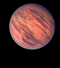 an orange and red planet in the dark sky