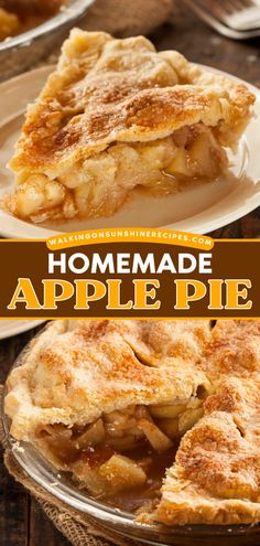 Learn how to make Delicious Homemade Apple Pie! It starts with apple slices tossed with cinnamon and sugar and baked. Add this classic apple pie recipe to your Fall dessert recipes or Thanksgiving dessert recipe ideas! Decadent Pies, Best Homemade Apple Pie, Dessert Favorites, Old Fashioned Apple Pie, Apple Pie Recipe Homemade, Homemade Apple Pie, Best Apple Pie, Easy Apple Pie, Apple Pie Recipe