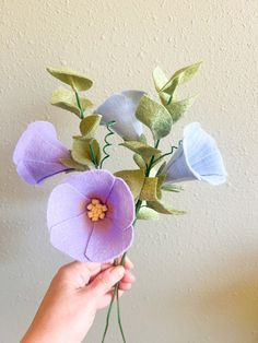 My flowers are a versatile alternative to the real thing. All stems are bendable to allow for many different sized vessels to be used. These Morning glories are sold per stock (stem). They include two-3 blooms, leaves, and a wooden stake. Pros:  ✿ Everlasting and no wilting (or dropped petals or pollen dust) ✿ Allergy free ( no pollen!) ✿ Pet safe (azo free dyes) ✿ Maintenance Free ( no watering or sunlight required) ✿ Can be displayed in any room regardless of light or temperature conditions ✿ Needle Felt Flowers, Wooden Stake, Dust Allergy, Felt Flowers Diy, Morning Glories, Forever Flowers, Foam Flowers, Felt Flower, Pet Safe