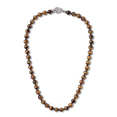 PRICES MAY VARY. This men's beaded necklace is hand-knotted with 8mm brown tiger eye stone beads, and decorated with 14mm diameter stainless steel OT buckle Beaded Necklace for Men: Genuine stones hand-knotted in nylon string with stainless steel OT buckle, anti-rust and waterproof; Length in 20"(50cm) Each bead of this men's crystal necklace comes from nature and made by caring hands; This tiger eye necklace is meant to be worn alone or layered with other necklaces of varying lengths The courag Brown Necklace With Round Beads And Lobster Clasp, Mens Necklace Fashion, Beaded Necklace For Men, Simple Beaded Necklaces, Tiger Eye Necklace, Buckle Necklace, Mens Beaded Necklaces, Howlite Necklace, Crystal Stone Jewelry