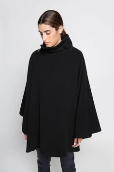 Avery Wool Cape – Marcella Winter Cloak, Winter Cape, Wool Cape Coat, Wool Cape, Wool Winter, Cape Coat, Grey Women, Cloak, Black Wool