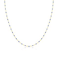 Meira T Blue Enamel 14kt Layering Chain Elegant Blue Delicate Chain Necklace, Elegant Blue Necklace With Satellite Chain, Blue 14k Gold Cable Chain Jewelry, Blue Dainty Cable Chain Jewelry, Blue Dainty Jewelry With Cable Chain, Blue Cable Chain Necklace As Gift, Dainty Blue Necklace With Satellite Chain, Dainty Blue Necklaces With Satellite Chain, Blue Round Cable Chain Necklace