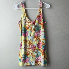 Tags: Swim Cover Up, Urban Outfitters, Vacation Casual Yellow Printed Sundress, Fitted Yellow V-neck Sundress, Yellow Cotton Sundress For Vacation, Yellow Floral Print Mini Dress For Vacation, Yellow Floral Print Sundress For Daywear, Yellow V-neck Sundress For Vacation, Yellow Floral Print V-neck Sundress, Yellow Printed V-neck Sundress, Yellow V-neck Sundress With Floral Print