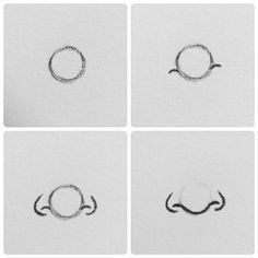 four pictures of different shapes and sizes of objects in the shape of an o - ring