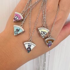 This adorable and fun set of pizza necklaces is the perfect gift for best friends.Each necklace features a cute cartoon pizza pendant.representing the bond and friendship between your group of five besties.It's a lovely way to celebrate birthdays or any special occasion with your closest friends.These handmade necklaces are made from high quality materials and come in a set of 5. So each friend can have their own special piece.Whether you're throwing a pizza themed party or just want to show off Bff Charms Friendship Necklaces, Cheap Playful Jewelry For Friendship, Cheap Trendy Necklaces For Friendship, Friendship Necklaces For 2 Fish, Cheap Cheerful Friendship Jewelry, Best Friend Necklaces For Brother And Sister, Cheap Colorful Jewelry For Friendship, Colorful Cheap Jewelry For Friendship, Cheap Women's Friendship Jewelry